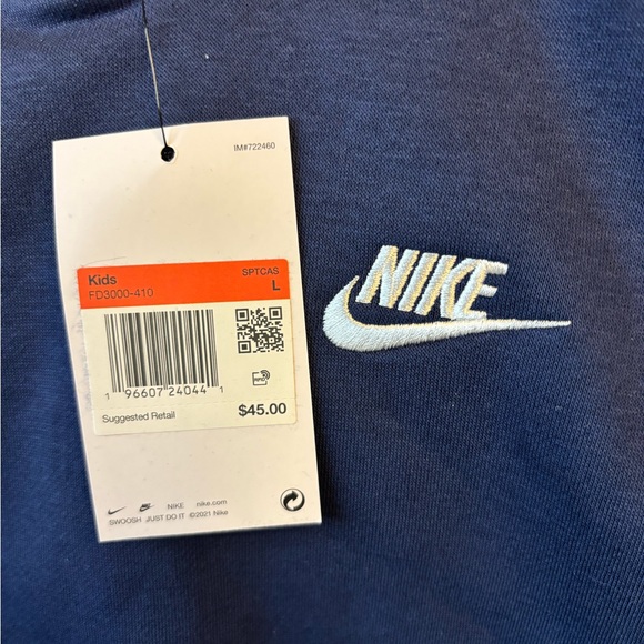 NWT Nike Kids Blue Hoodie /Large - Picture 3 of 6